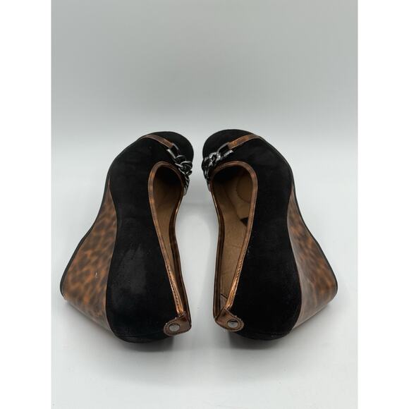 Eurosoft Womens Black Wedge Shoe Leather Upper Round Toe Size 9M - Picture 4 of 7